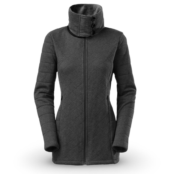 The ﻿Northface Quilted Oso Fleece Tunic Jacket Coat | Charcoal Gray | Size M - Picture 1 of 14